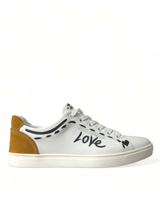 Dolce &amp; Gabbana – Elegante weiße Low-Top-Sneakers aus Leder