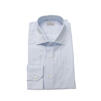 Bagutta Light Blue Cotton Mens Shirt