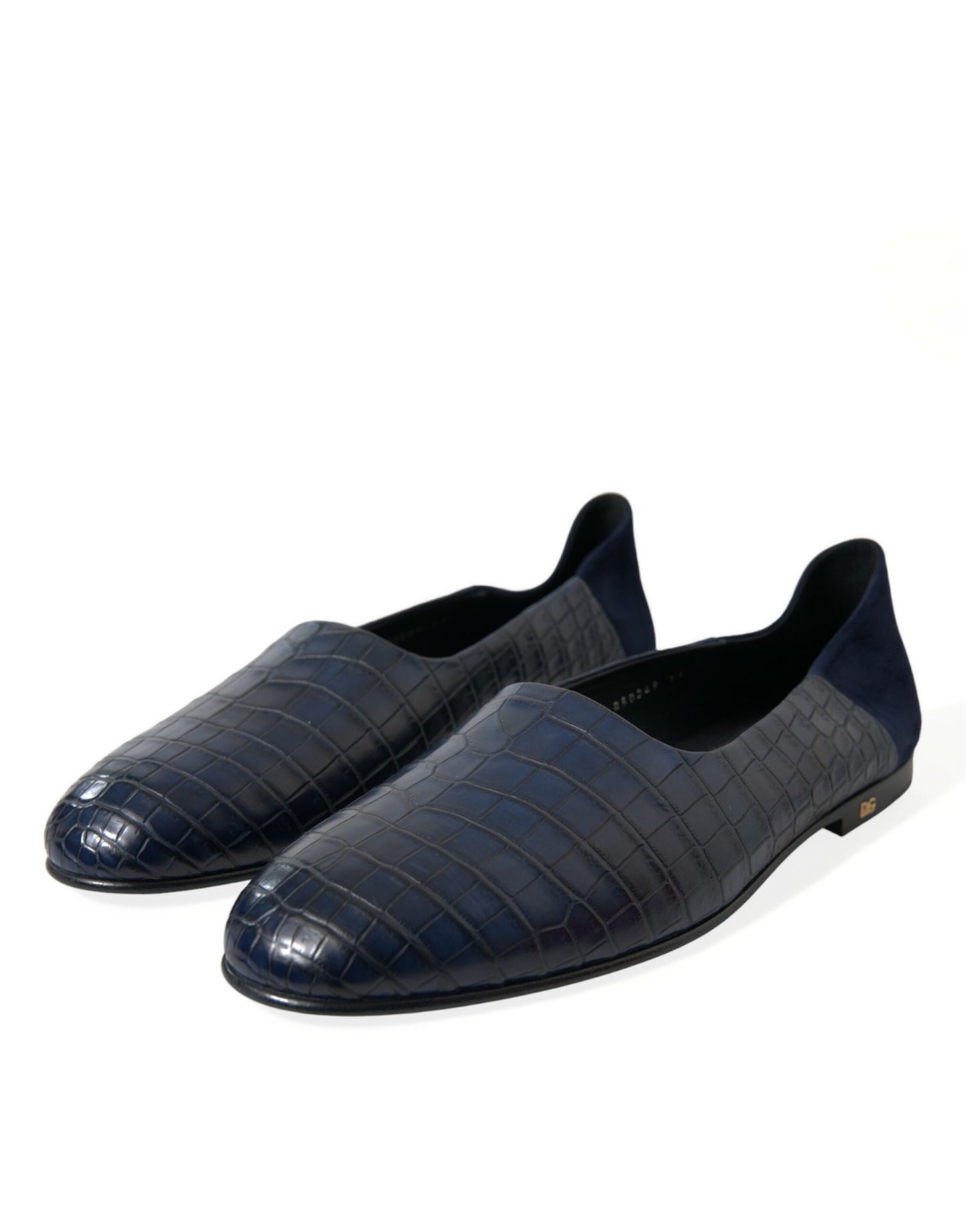 Dolce &amp; Gabbana Elegante Loafer aus blauem Krokodilleder