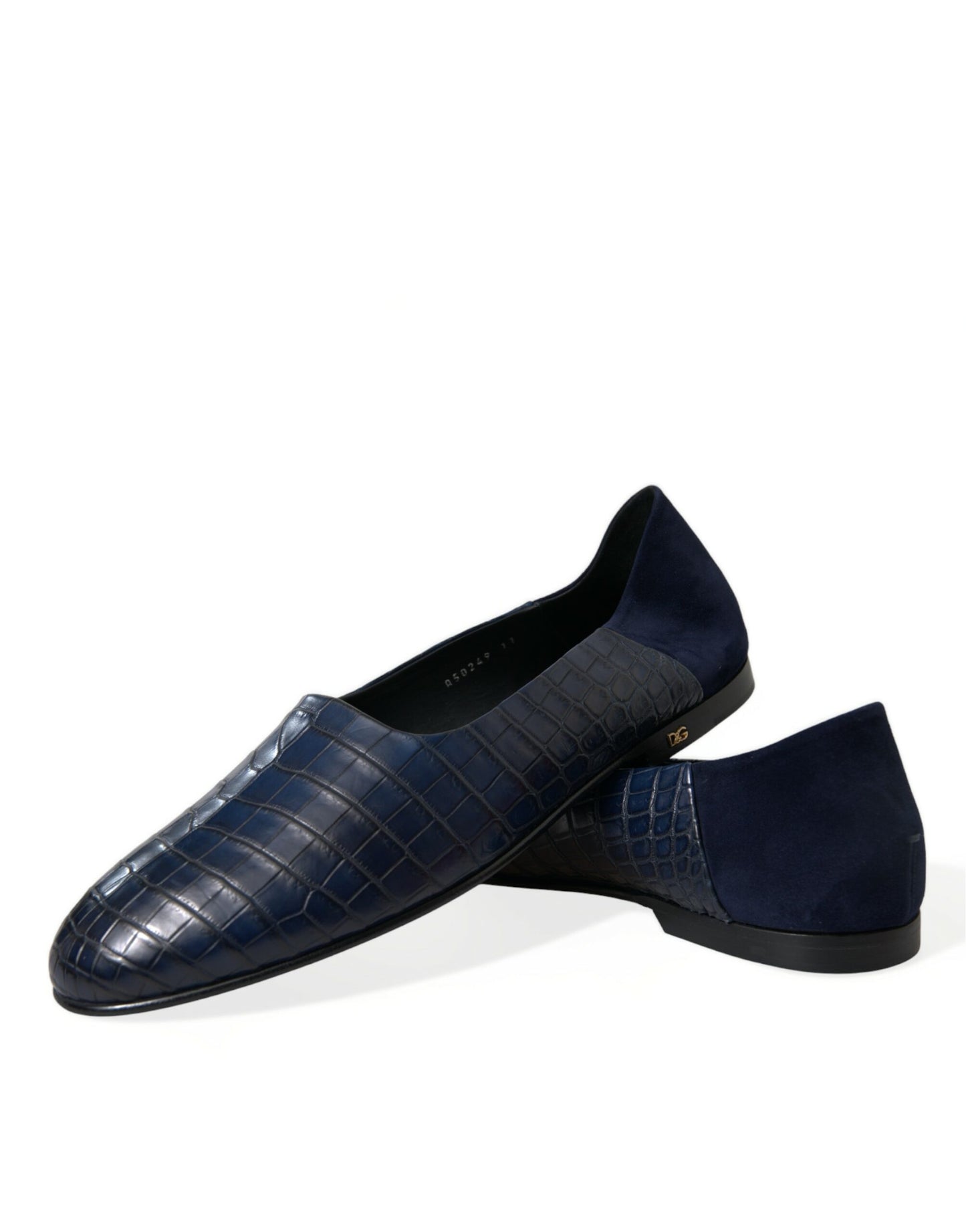 Dolce &amp; Gabbana Elegante Loafer aus blauem Krokodilleder