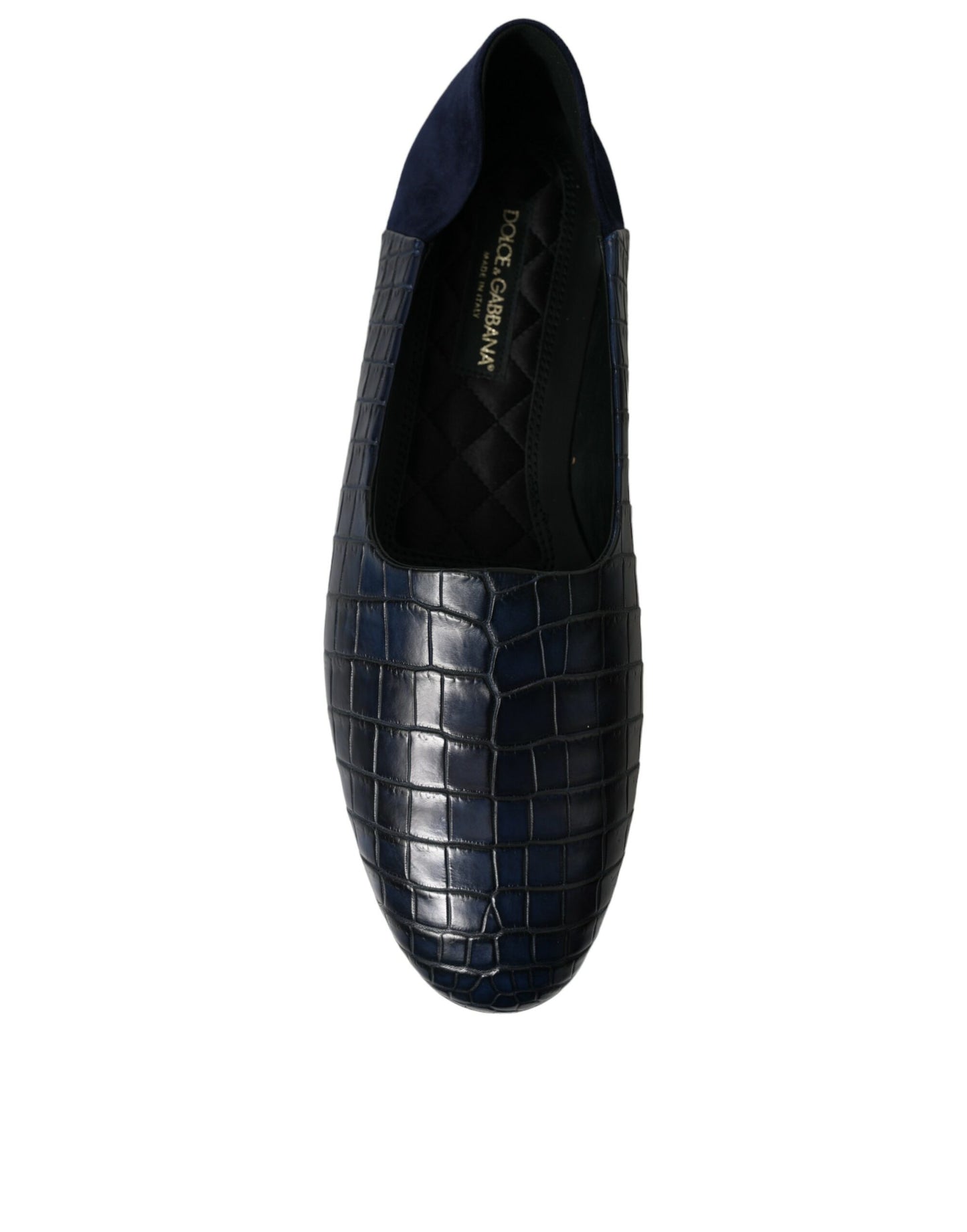 Dolce &amp; Gabbana Elegante Loafer aus blauem Krokodilleder