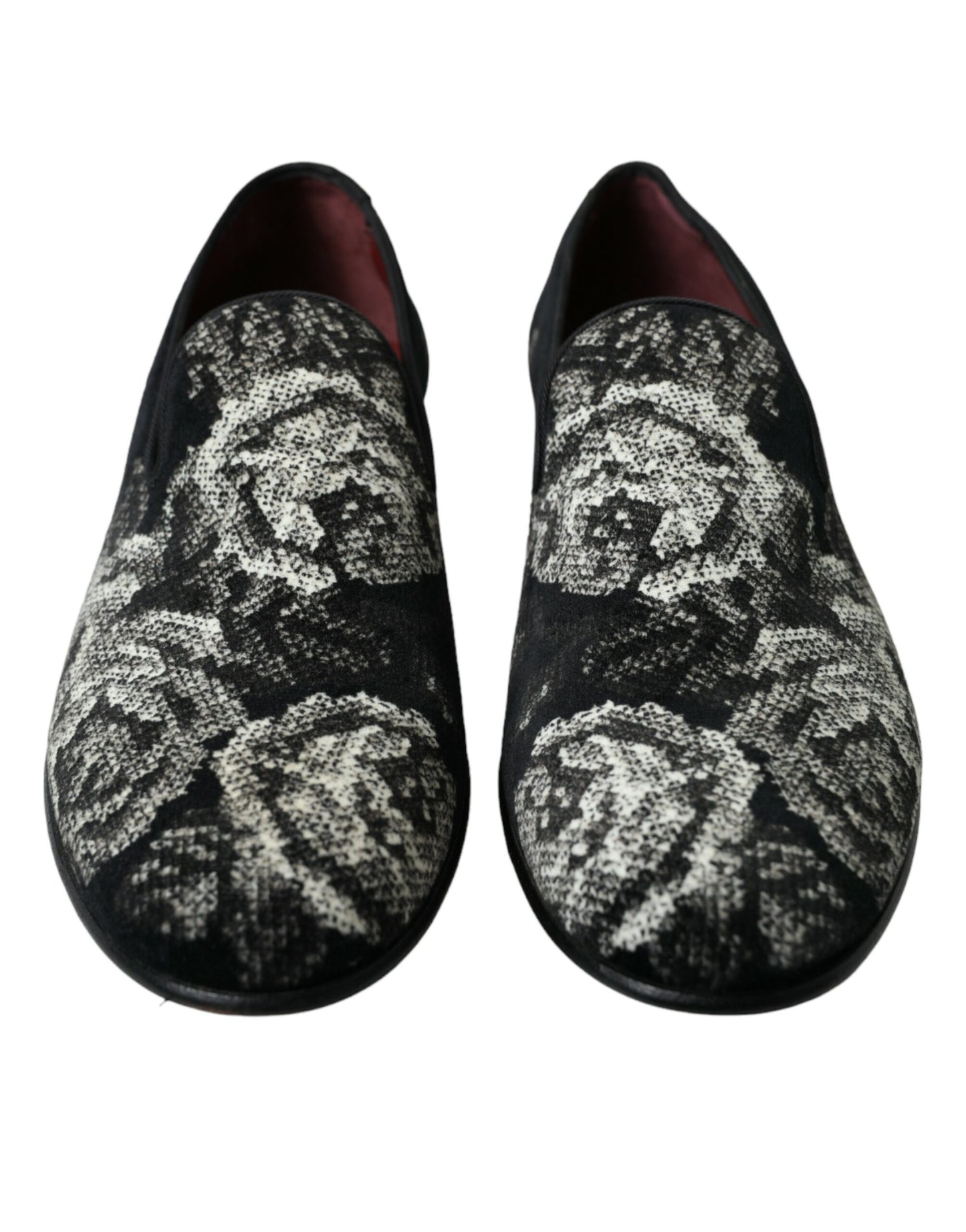 Dolce &amp; Gabbana – Elegante Loafer aus Samt mit Blumenmuster