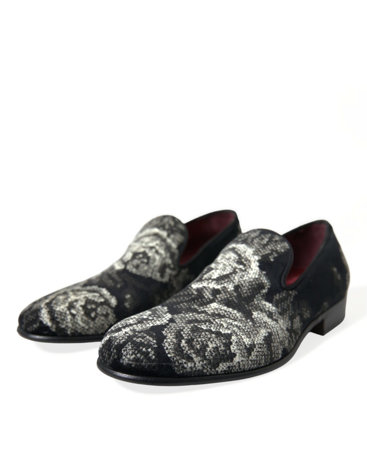 Dolce &amp; Gabbana – Elegante Loafer aus Samt mit Blumenmuster