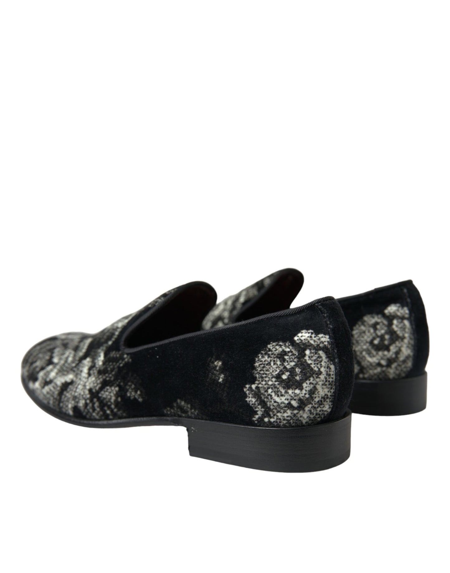 Dolce &amp; Gabbana – Elegante Loafer aus Samt mit Blumenmuster