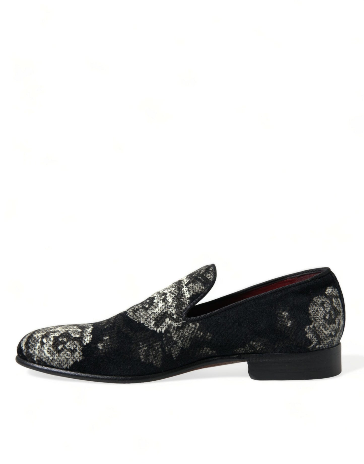 Dolce &amp; Gabbana – Elegante Loafer aus Samt mit Blumenmuster