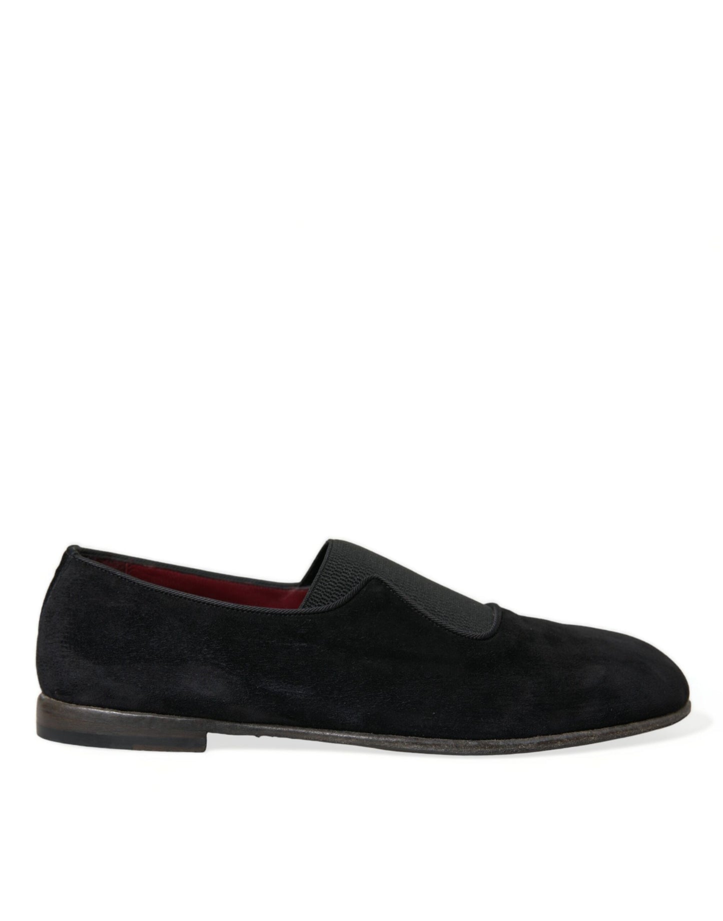 Dolce &amp; Gabbana Elegante schwarze Velours-Loafer für den anspruchsvollen Gentleman