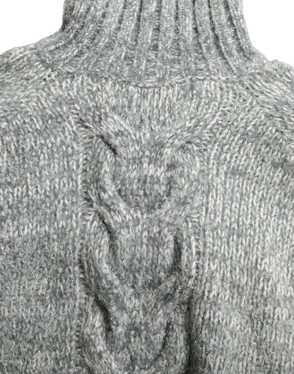 Dolce & Gabbana Elegant Gray Cashmere Blend Turtleneck Pullover