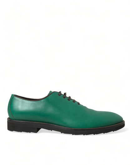 Dolce &amp; Gabbana – Elegante Oxford-Schuhe aus grünem Leder