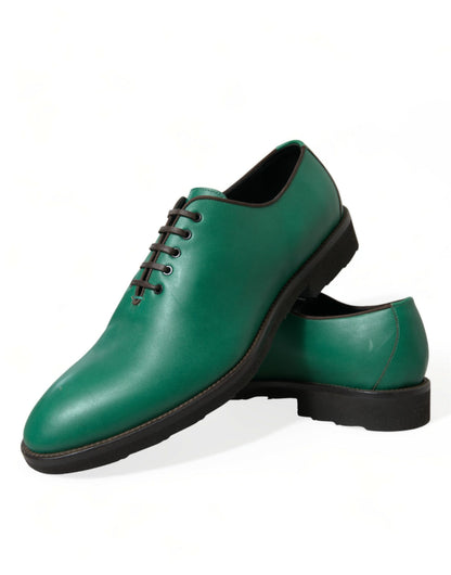 Dolce &amp; Gabbana – Elegante Oxford-Schuhe aus grünem Leder