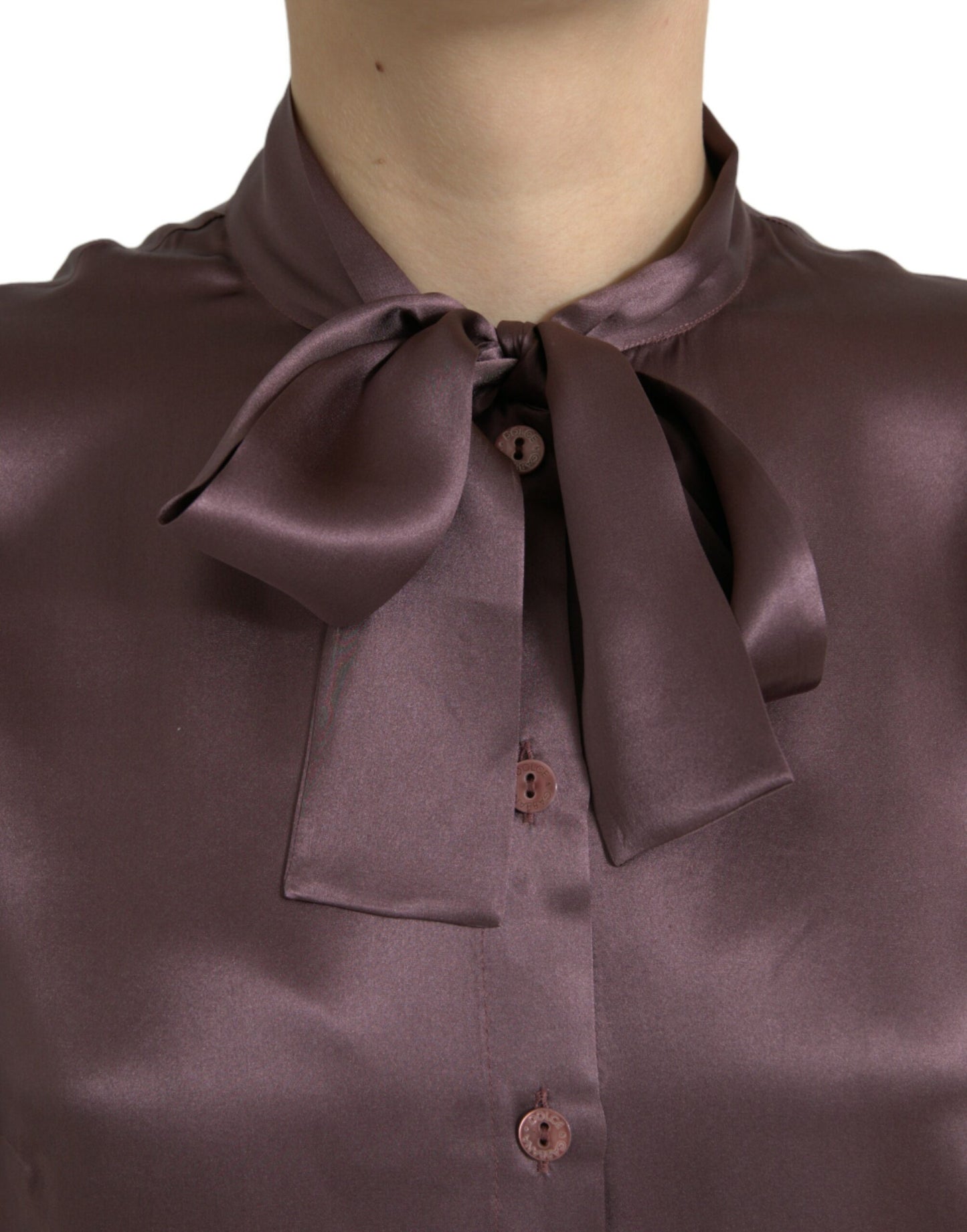 Dolce &amp; Gabbana Elegante Seidenbluse mit Ascot-Kragen