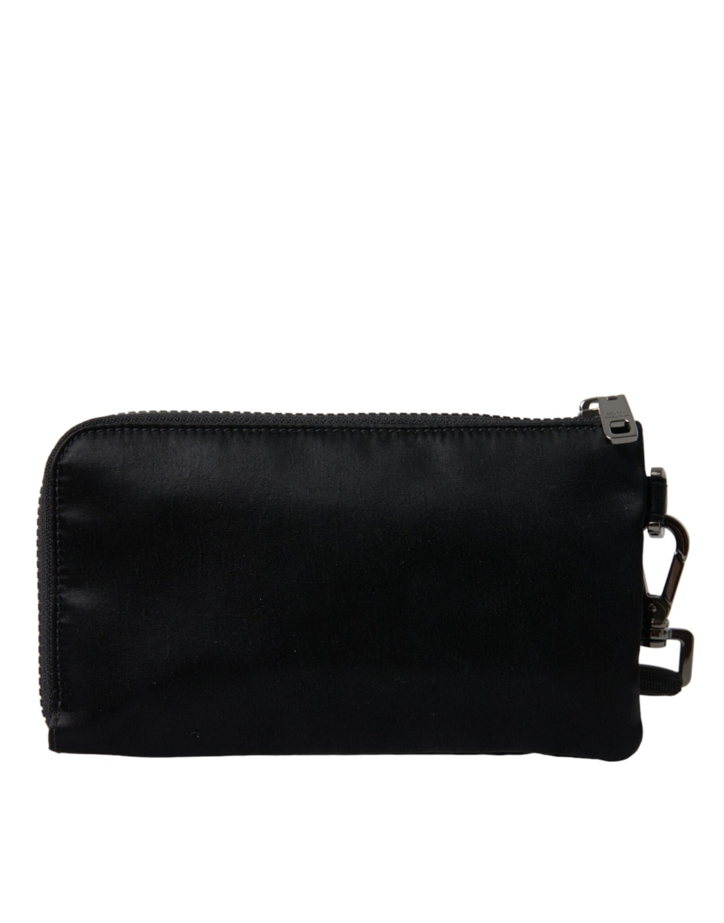 Dolce &amp; Gabbana Elegante schwarze Tasche aus Nylon und Leder