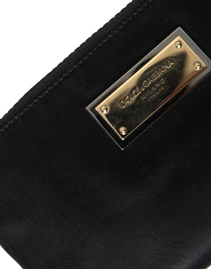 Dolce &amp; Gabbana Elegante schwarze Tasche aus Nylon und Leder