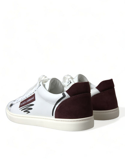 Dolce &amp; Gabbana – Exklusive Low-Top-Sneaker in Weiß und Bordeaux