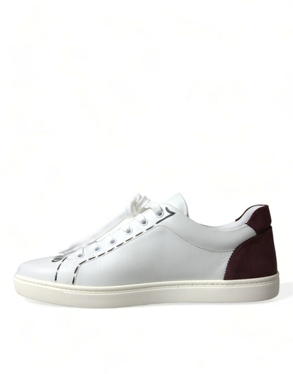 Dolce &amp; Gabbana – Exklusive Low-Top-Sneaker in Weiß und Bordeaux