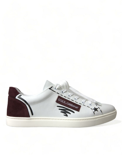 Dolce &amp; Gabbana – Exklusive Low-Top-Sneaker in Weiß und Bordeaux