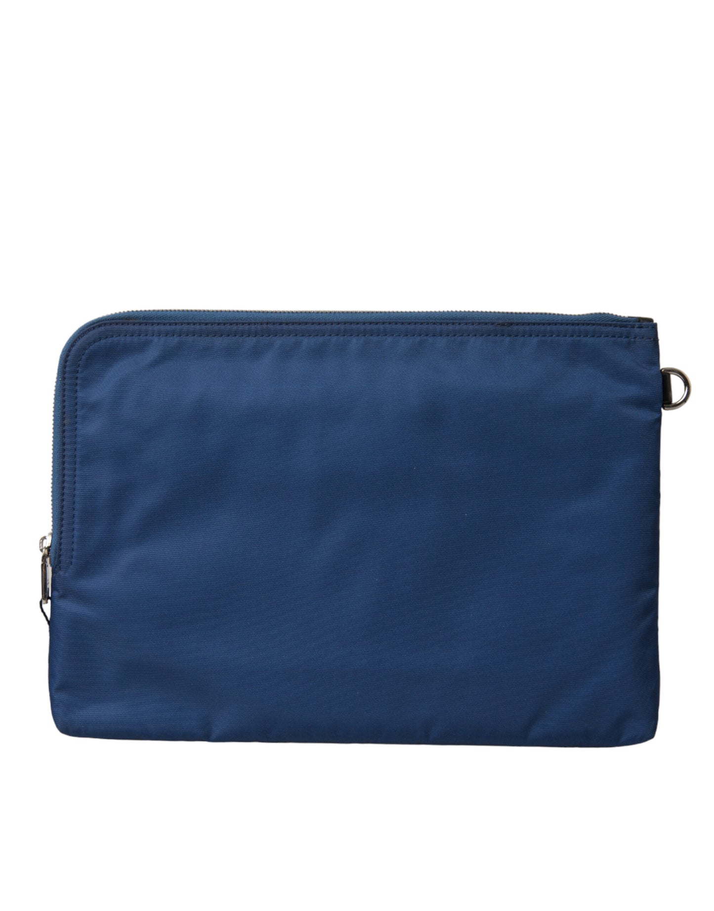 Dolce &amp; Gabbana Elegante blaue Nylon-Clutch mit Reißverschluss