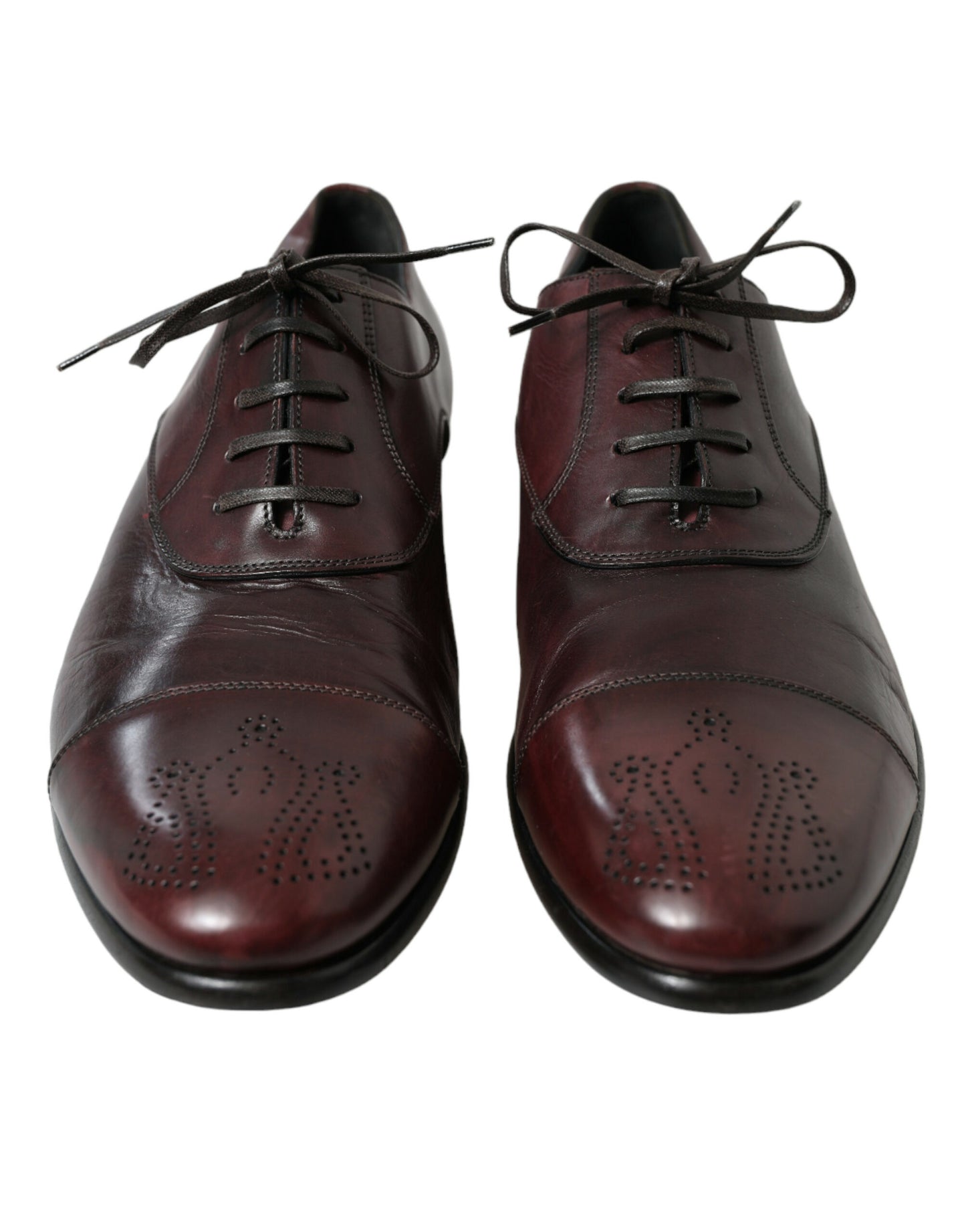 Dolce &amp; Gabbana Elegante Derby-Schuhe aus burgunderfarbenem Leder