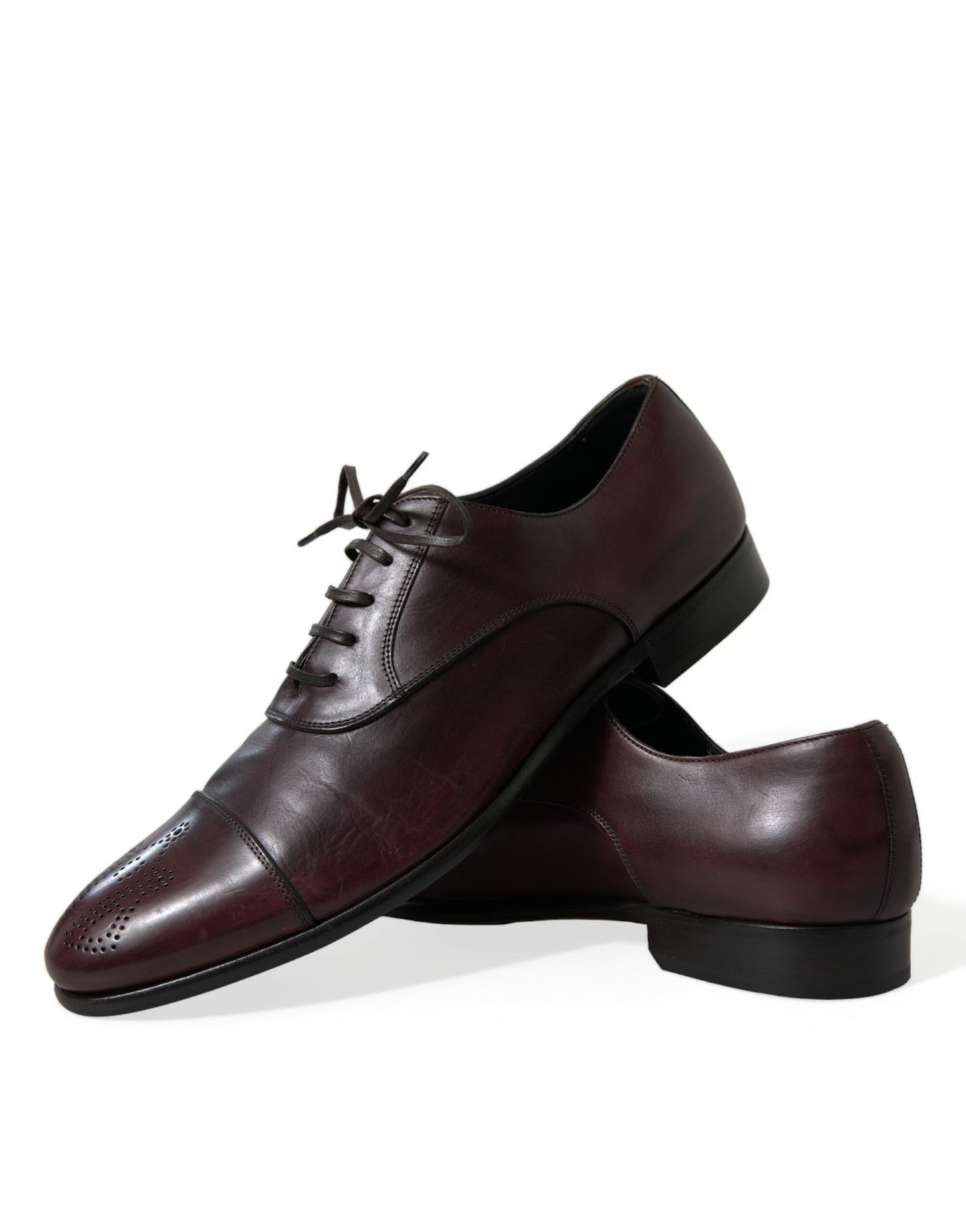 Dolce &amp; Gabbana Elegante Derby-Schuhe aus burgunderfarbenem Leder