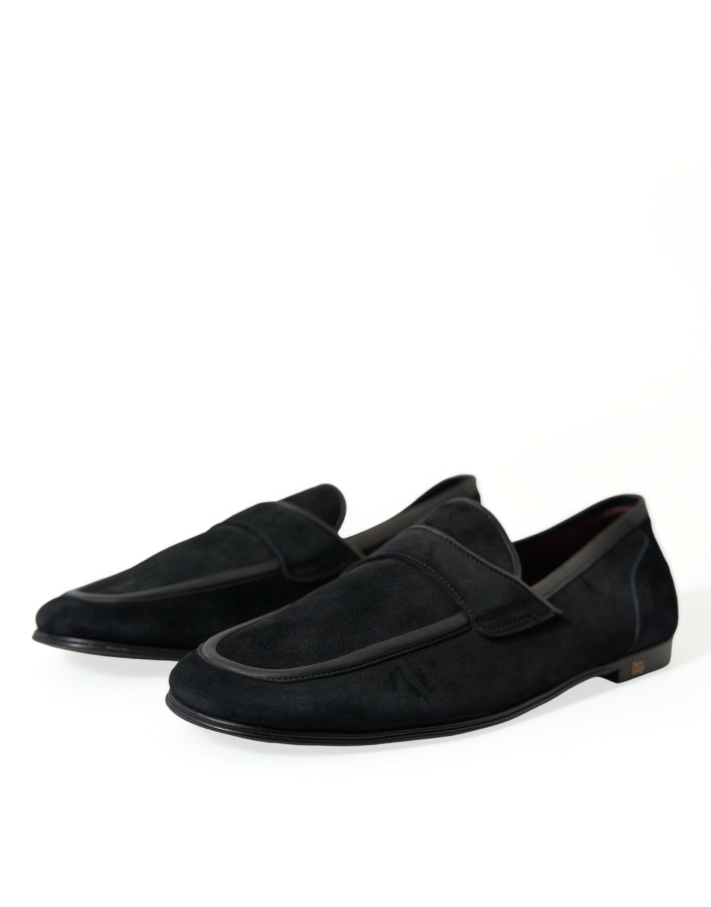 Dolce &amp; Gabbana Elegante schwarze Samt-Loafer für Herren