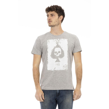 Trussardi Action Graues Baumwoll-T-Shirt für Herren