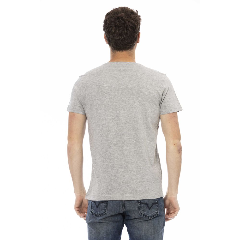 Trussardi Action Graues Baumwoll-T-Shirt für Herren