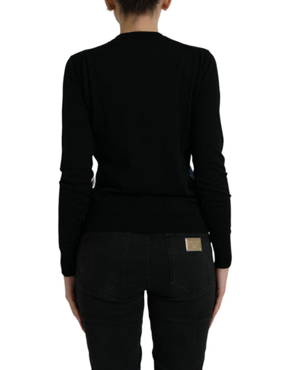 Dolce &amp; Gabbana Eleganter Cardigan-Pullover aus bedruckter Wolle und Seide