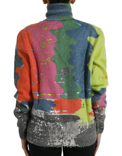 Dolce &amp; Gabbana Mehrfarbiger Rollkragenpullover aus Mohair