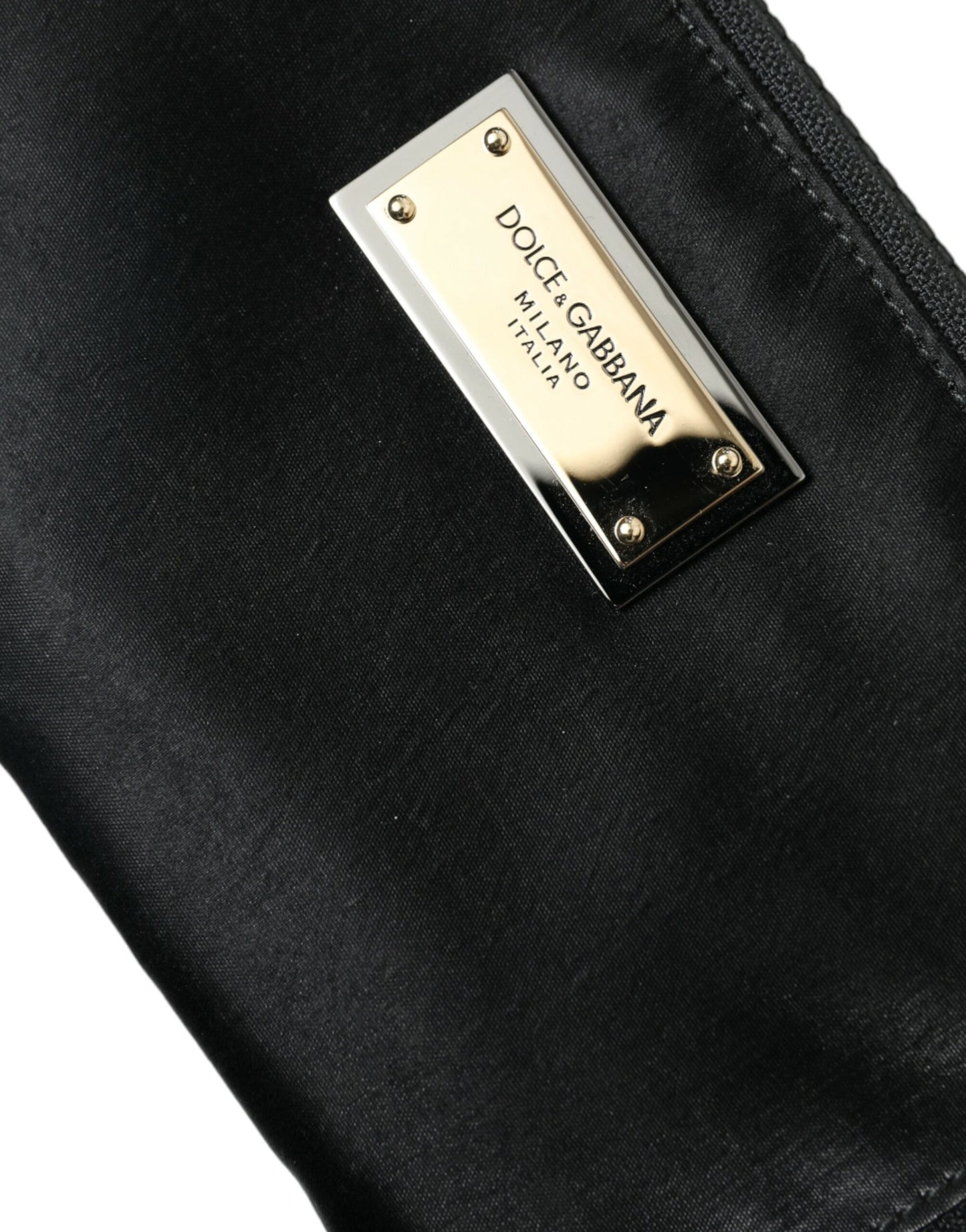 Dolce &amp; Gabbana Elite – Schwarze Tasche aus Nylon und Leder mit Logodetail