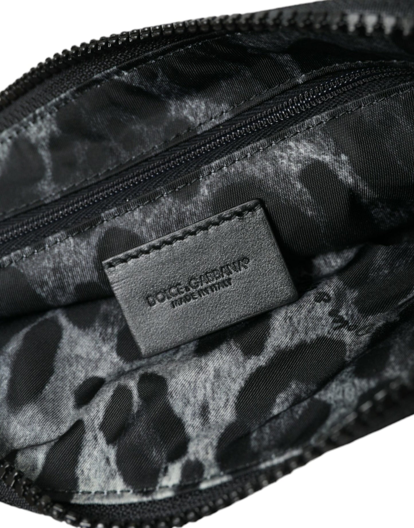 Dolce &amp; Gabbana Elite – Schwarze Tasche aus Nylon und Leder mit Logodetail