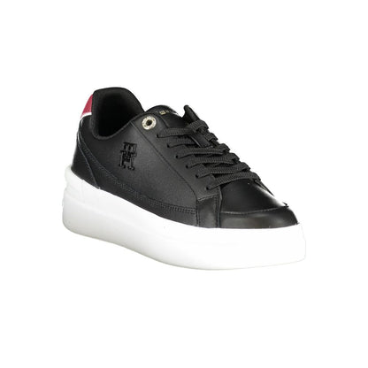 Tommy Hilfiger – Schwarze Leder-Sneaker für Damen