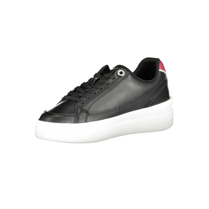 Tommy Hilfiger – Schwarze Leder-Sneaker für Damen