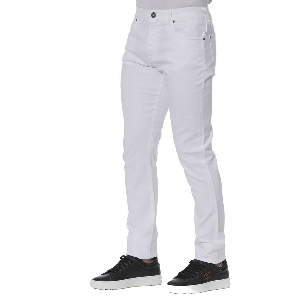 Trussardi Jeans White Cotton Men Jeans