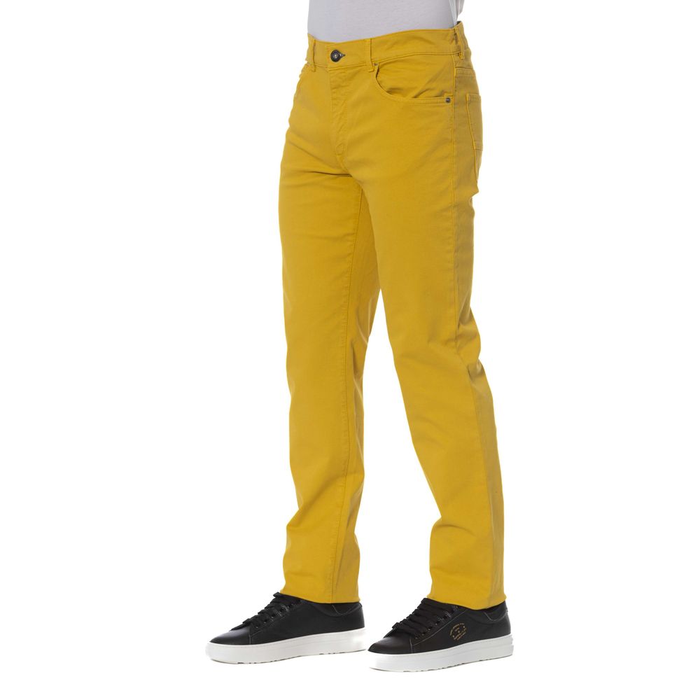 Trussardi Jeans Yellow Cotton Men Pant