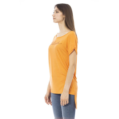 Just Cavalli – Oranges T-Shirt aus Baumwolle für Damen