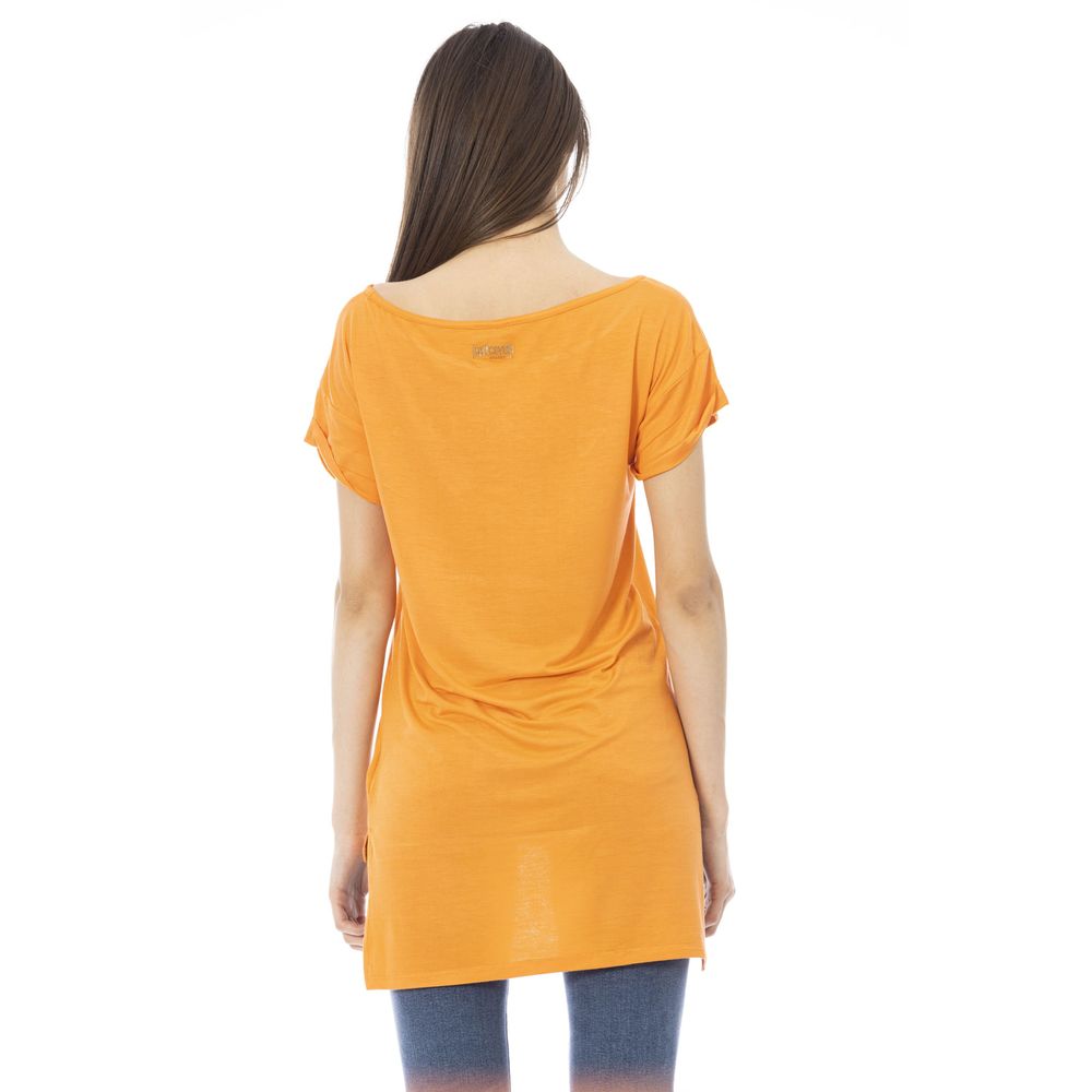 Just Cavalli – Oranges T-Shirt aus Baumwolle für Damen