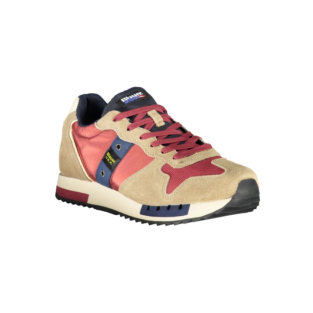 Blauer Beige Sport-Sneaker mit Kontrast-Akzenten