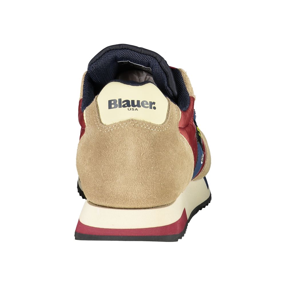 Blauer Beige Sport-Sneaker mit Kontrast-Akzenten