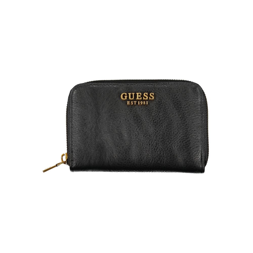 Guess Jeans – Elegante schwarze Geldbörse mit Reißverschluss und mehreren Fächern