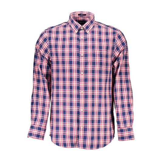 Gant Lässiges blaues Baumwollhemd mit Button-Down-Kragen