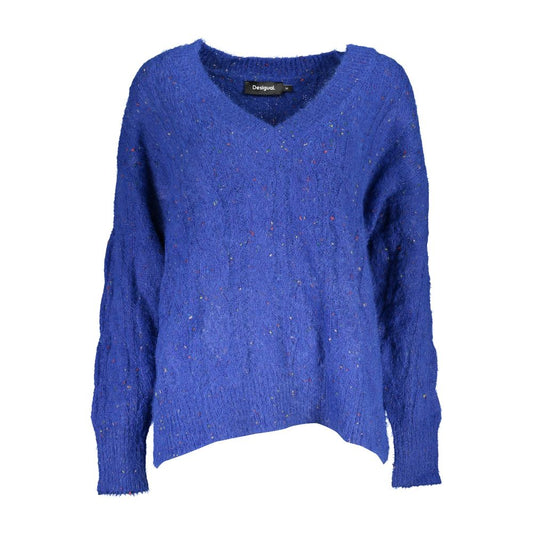 Desigual Lebendiger Pullover mit V-Ausschnitt und kontrastierenden Details