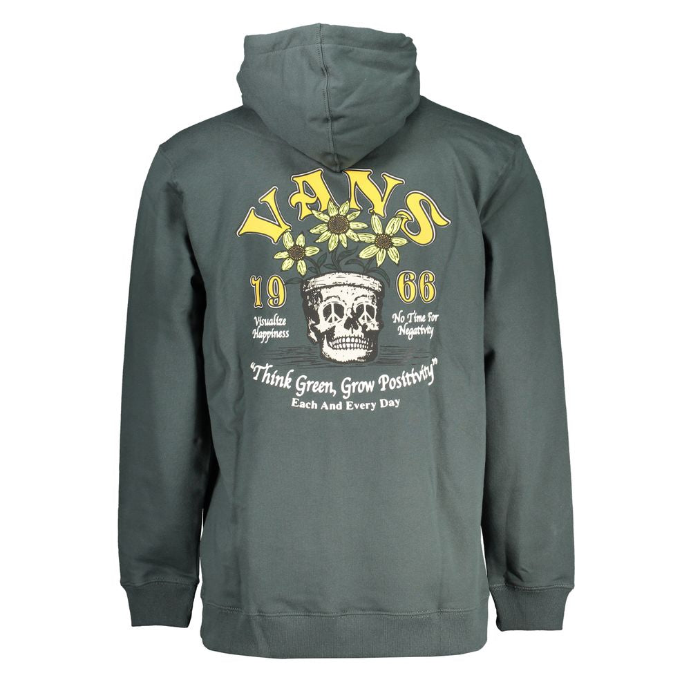 Vans – Grünes Fleece-Kapuzensweatshirt mit Logo-Print