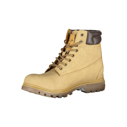 Carrera – Beige Schnürstiefel mit Kontrastdetail