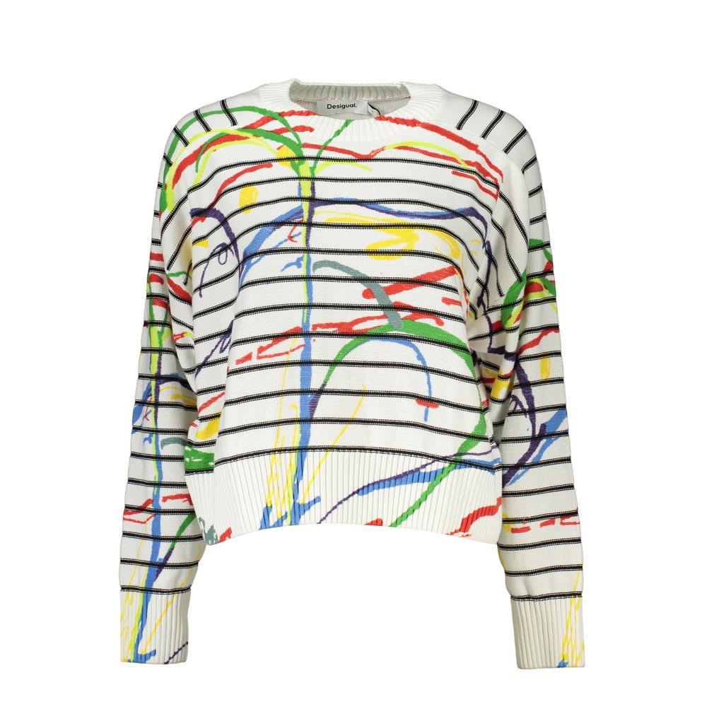 Desigual Schicker Pullover mit Rundhalsausschnitt und Kontrastdetails