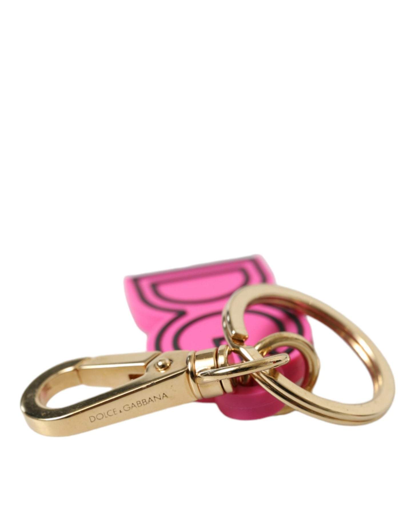 Schicker Dolce &amp; Gabbana-Schlüsselanhänger mit Logo in Gold und Pink