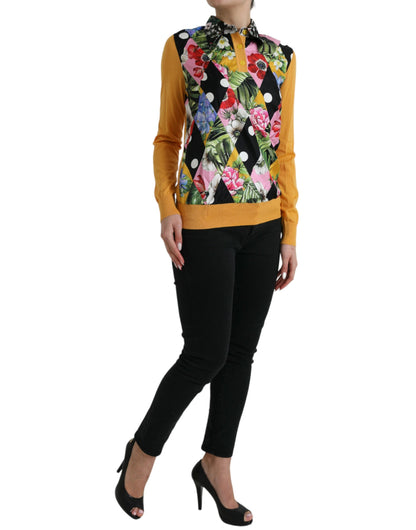 Dolce & Gabbana Multicolor Cashmere-Silk Blend Henley Sweater