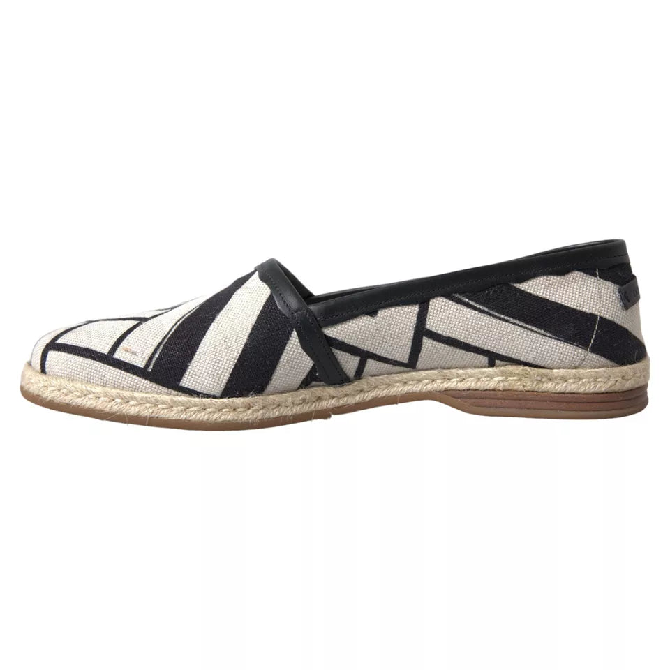 Dolce &amp; Gabbana Elegante Espadrilles aus gestreiftem Leder