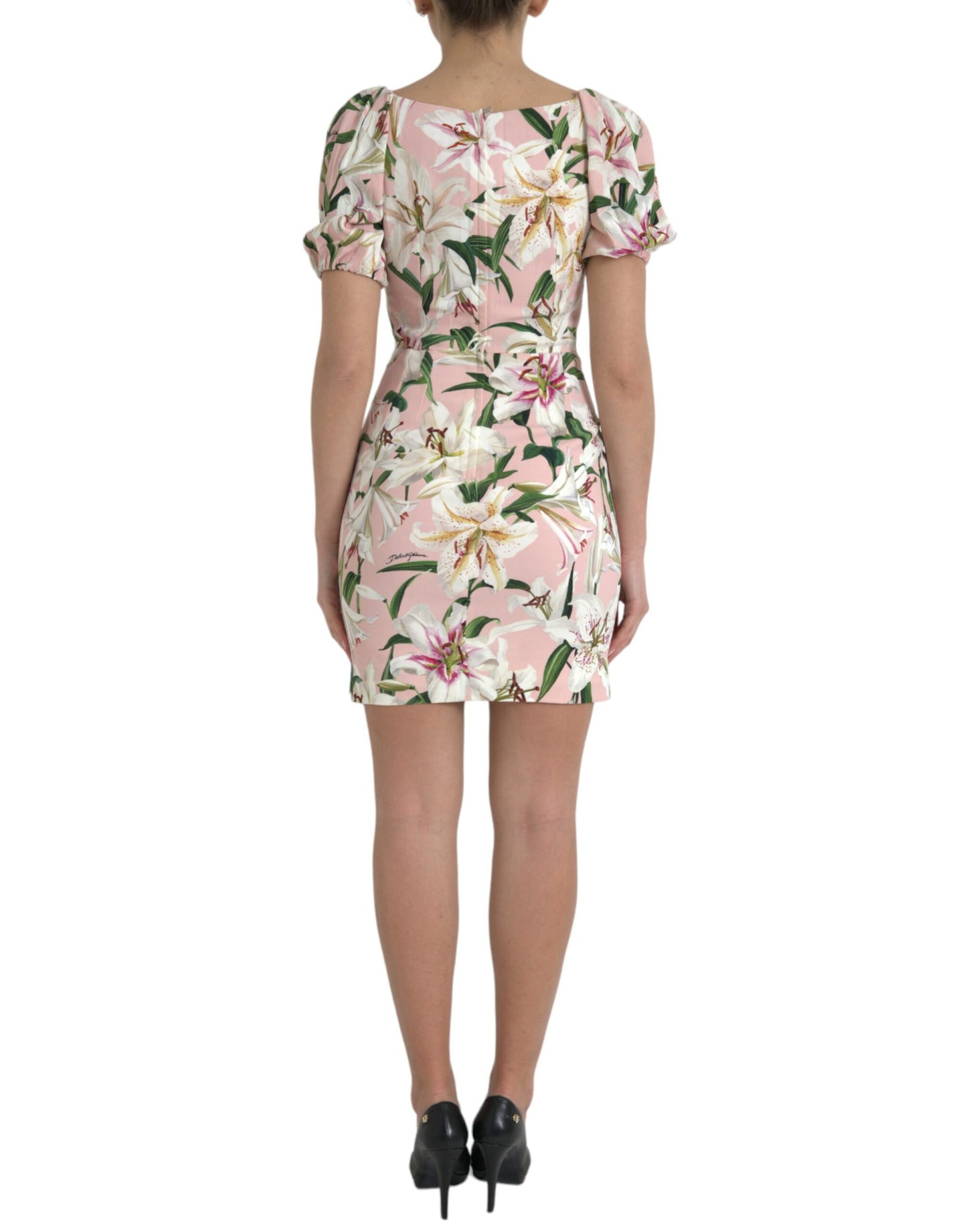 Dolce &amp; Gabbana – Elegantes Etuikleid mit rosa Lilien-Print