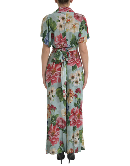 Dolce &amp; Gabbana Eleganter Jumpsuit aus Seidenkrepp mit Blumenmuster