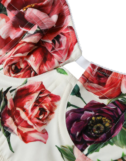 Dolce &amp; Gabbana – Bustier-Crop-Top aus Seidenmischung mit Blumenmuster