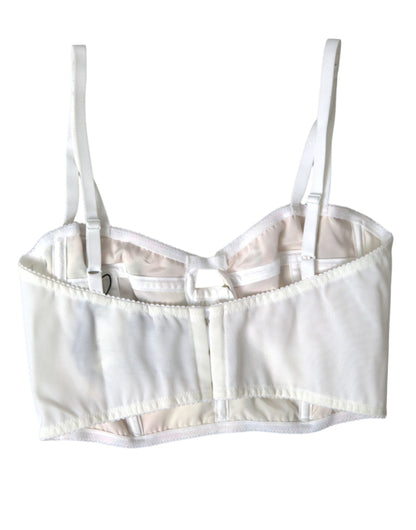 Dolce &amp; Gabbana – Bustier-Crop-Top aus Seidenmischung mit Blumenmuster